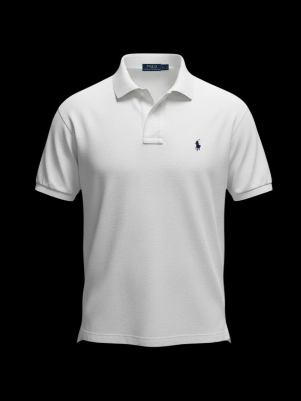 POLO RALPH LAUREN Men's White Classic Fit Mesh Polo Shirt W/ Navy Polo Logo
